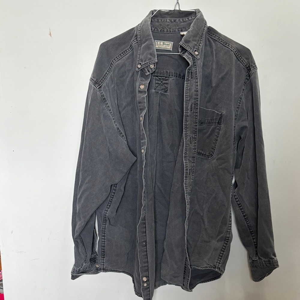 LLBean Charcoal Button-Up Shirt